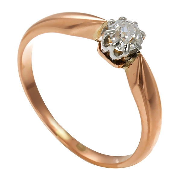 Diamantring, 14K, Rotgold