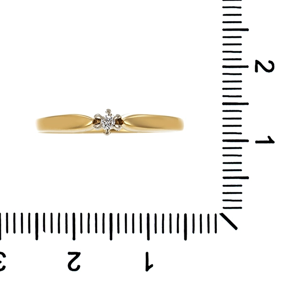 Diamantring, 14K, Gelbgold, Brillant