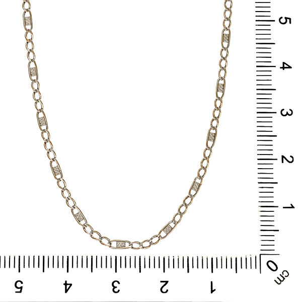 Collierkette, Fantasie-, 14K, Weißgold