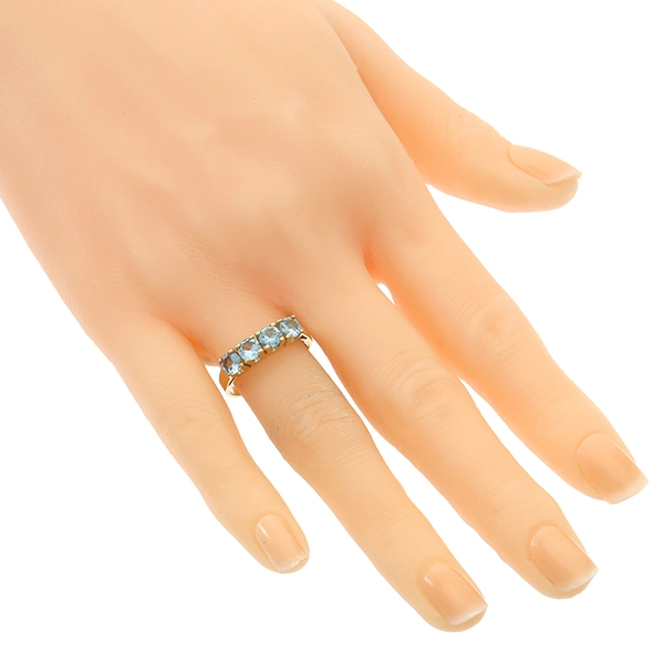Ring, 14K, Gelbgold, synth. Spinelle