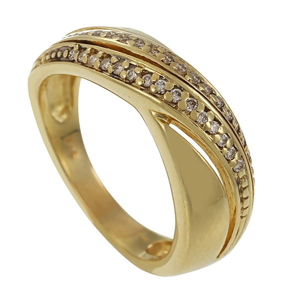 Ring, 14K, Gelb-/Weißgold, Brillanten