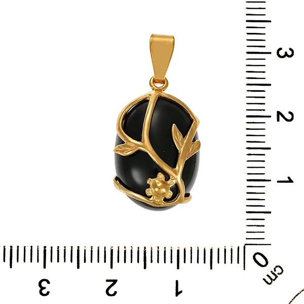 Anhänger, 8K, Gelbgold, Onyx