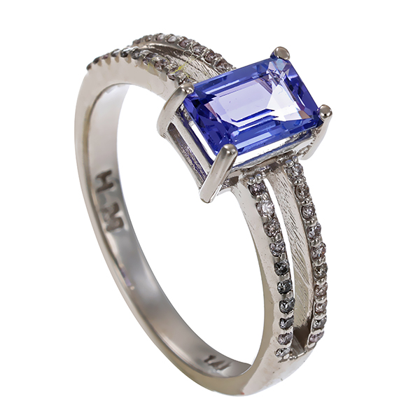 Ring, 14K, Weißgold, Tansanit, Brillanten