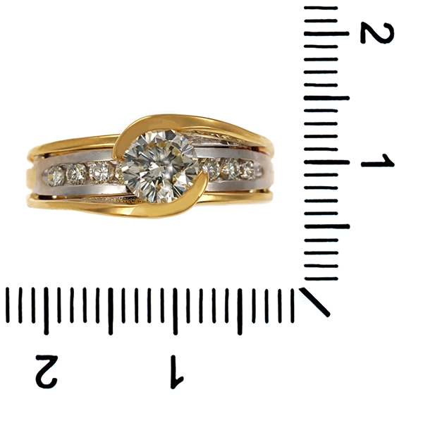 Diamantring, 18K, Gelb-/Weißgold, Brillanten