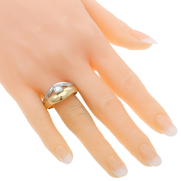 Diamantring, 18K, Gelb-/Weißgold, Diamant 0,29 ct