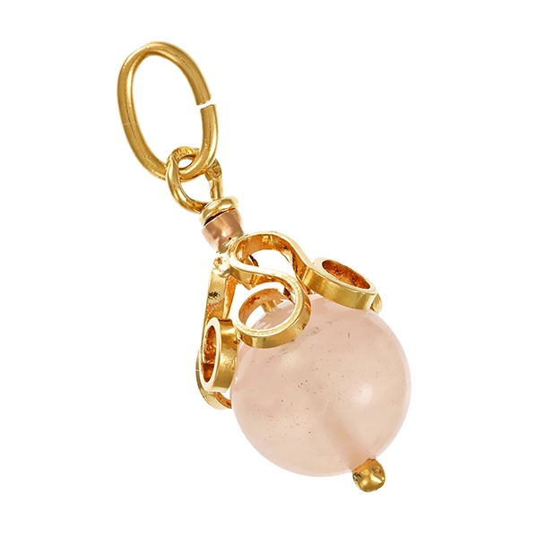 Anhänger, 14K, Gelbgold, Rosenquarz