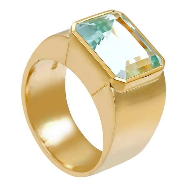 Ring, 14K, Gelbgold, Aquamarin