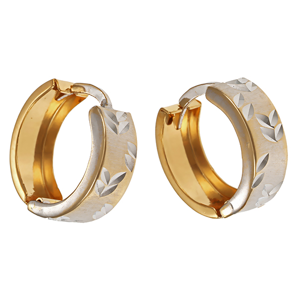 Creolen, 18K, Gelb-/Weißgold rhodiniert