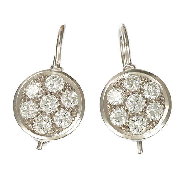 Ohrhänger, 18K, Weißgold, Brillanten 1,10 ct