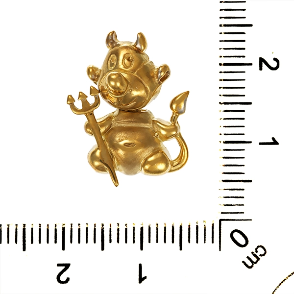 Anhänger, 8K, Gelbgold, Teufelchen