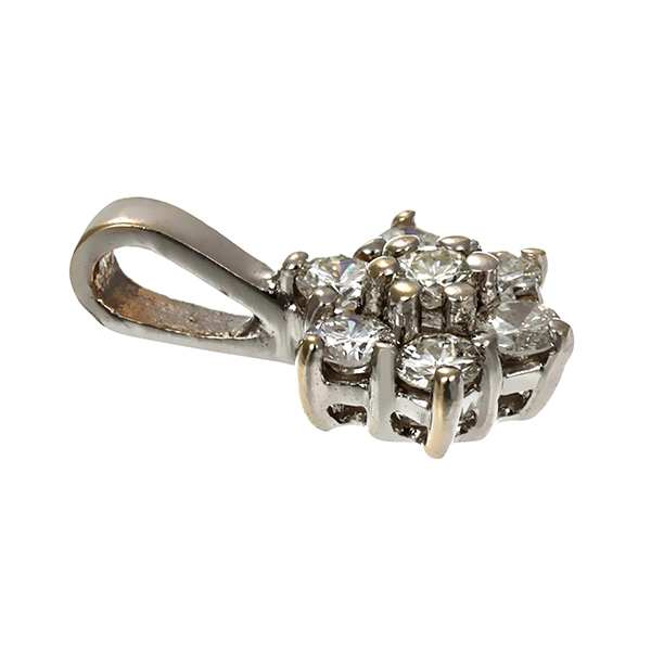 Anhänger, 14K, Weißgold, Brillanten