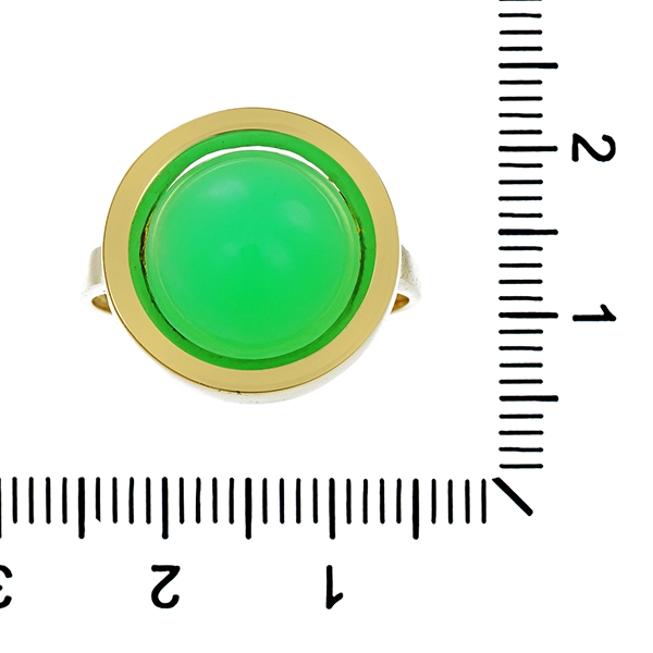 Ring, 8K, Gelbgold, Chrysopras