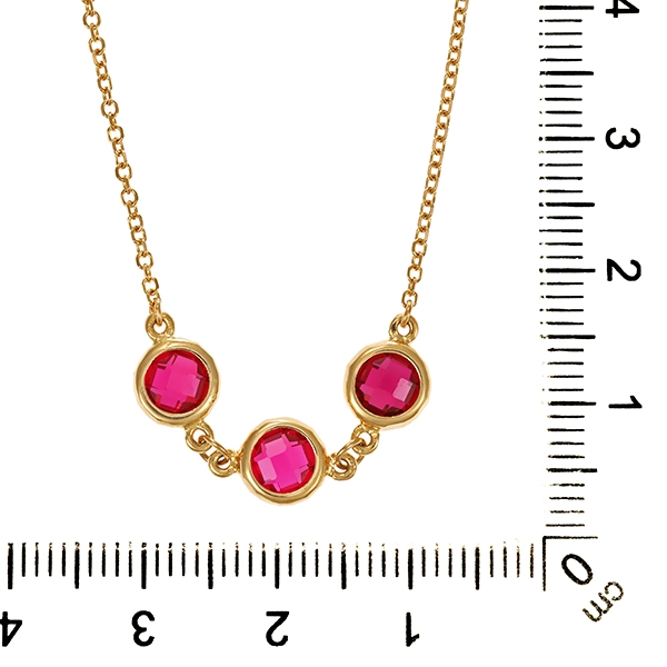Collier, 14K, Gelbgold, synth. Rubin