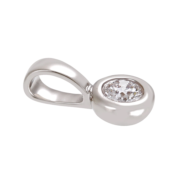 Anhänger, 14K, Weißgold, Brillant