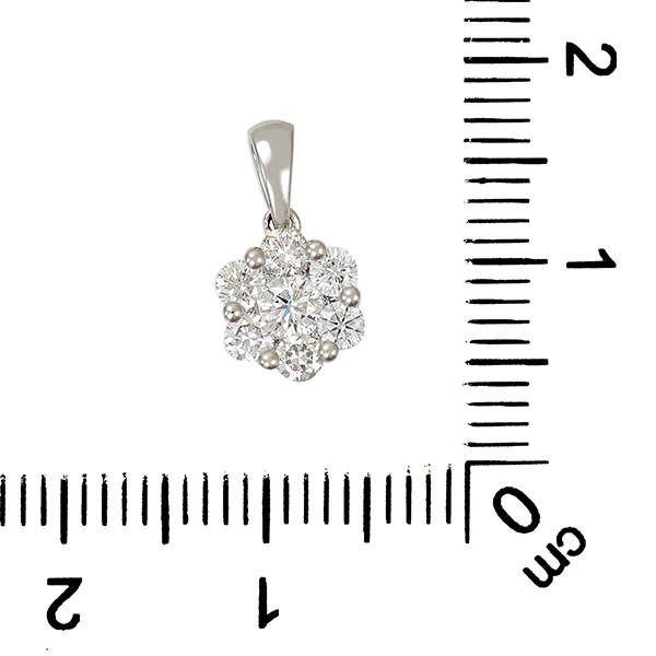 Anhänger, 18K, Weißgold, Brillanten