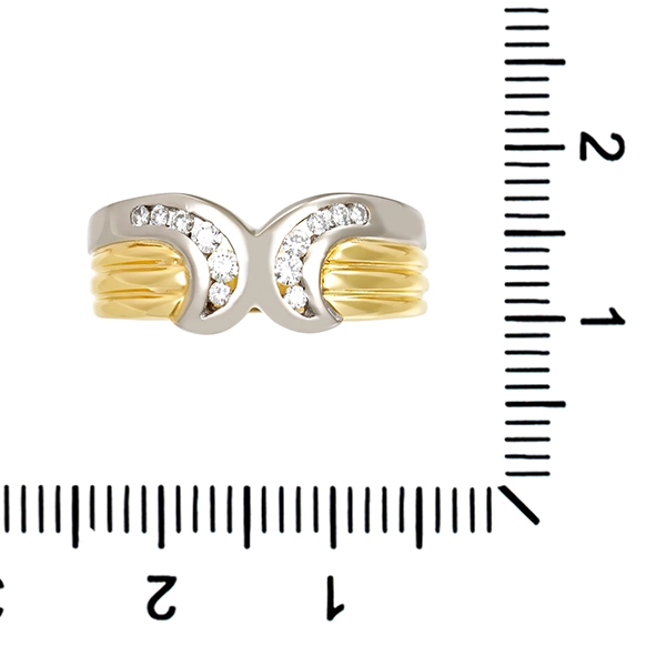 Diamantring, 18K, Gelb-/Weißgold, Brillanten 0,14 ct