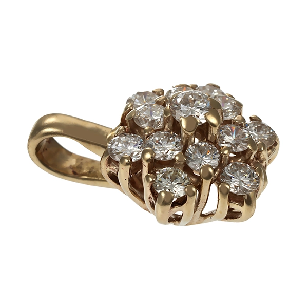 Anhänger, 14K, Gelb-/Weißgold, Brillanten 0,40 ct