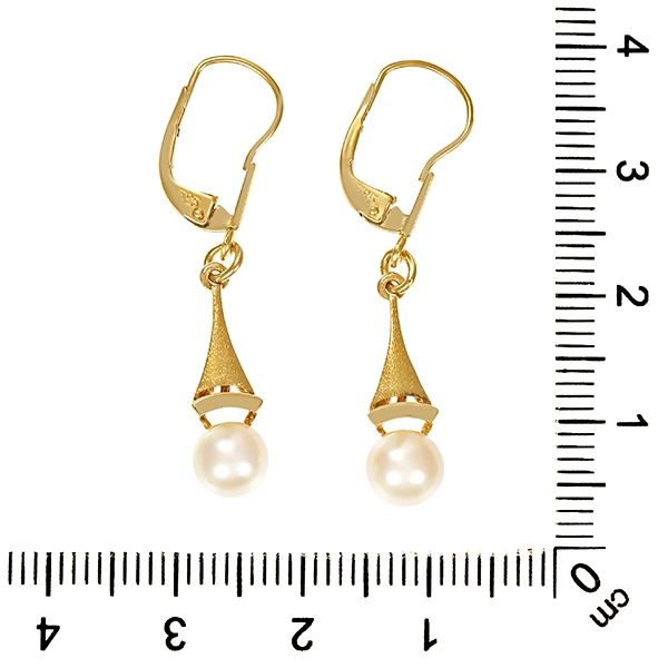 Ohrhänger, 14K, Gelbgold, Perlen