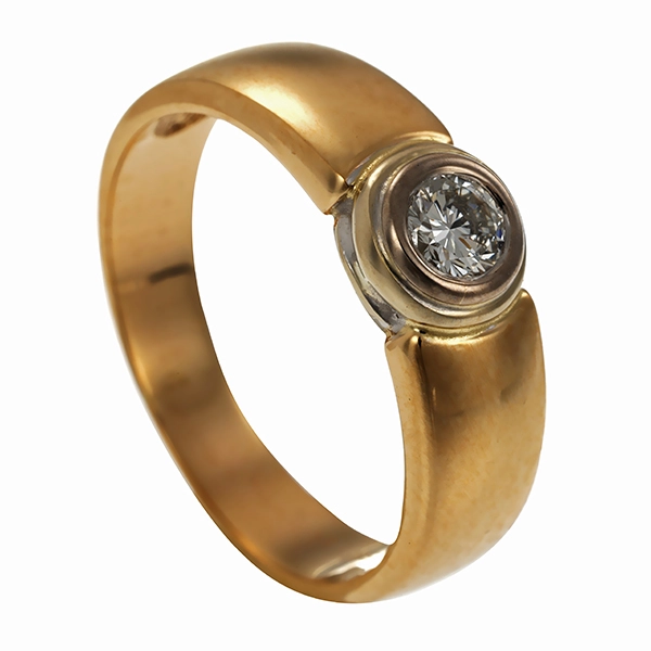 Diamantring, 14K, Gelb-/Weißgold, Brillant 0,30 ct