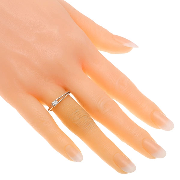 Brillantring, 14K, Weißgold, 0,10ct