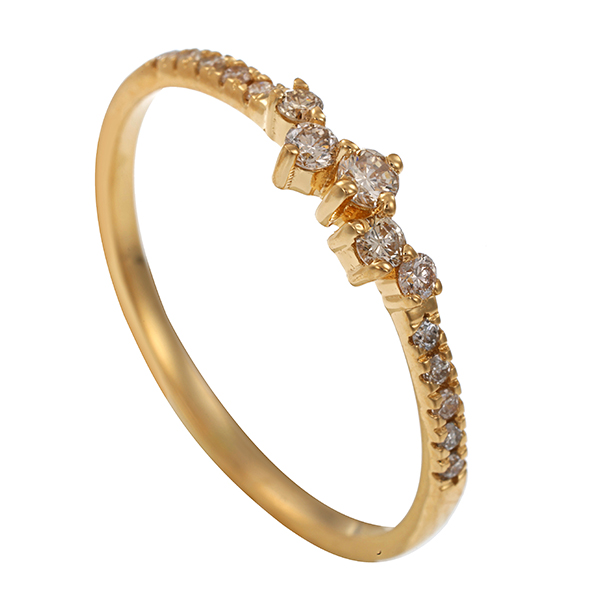 Diamantring, 14K, Gelbgold, Brillanten 0,12 ct