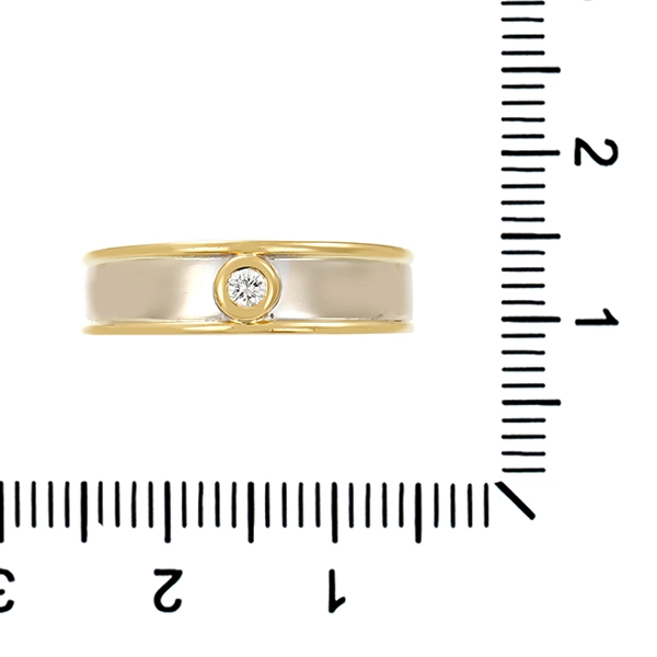 Diamantring, 18K, Gelb-/Weißgold, Brillant
