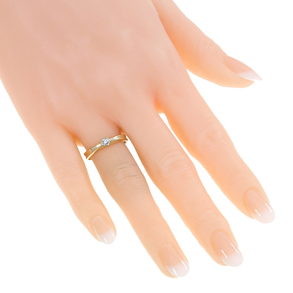 Diamantring, 14K, Gelb-/Weißgold, Brillant