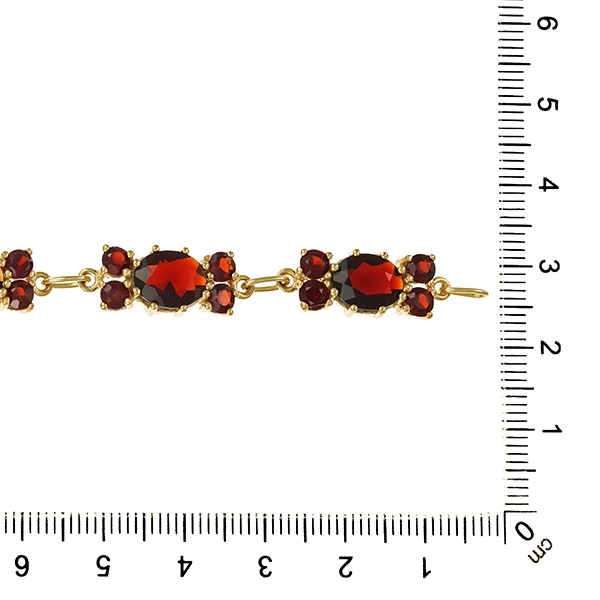 Armband, 8K, Gelbgold, Granat