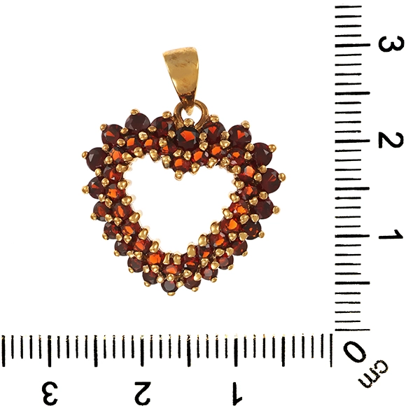 Anhänger, 8K, Gelbgold, Granat