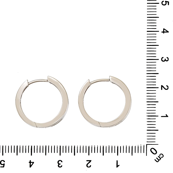 Creolen, 14K, Weißgold, Brillanten 0,38 ct