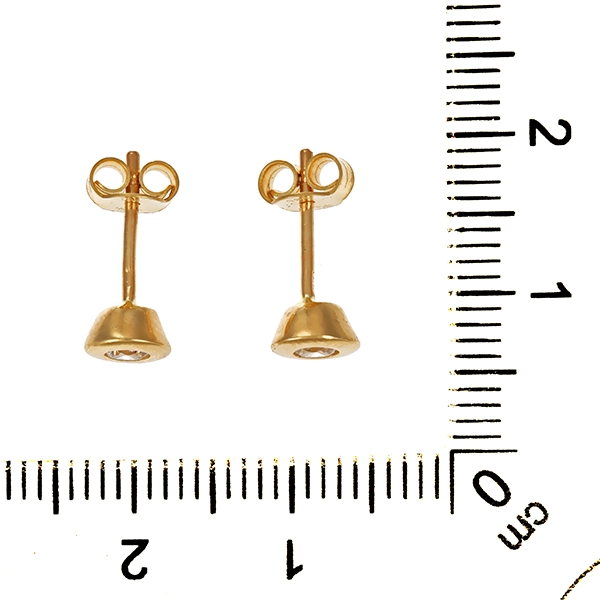 Ohrstecker, 14K, Gelbgold, Zirkonia