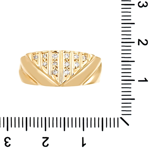 Diamantring, 14K, Gelbgold, Brillanten 0,12 ct