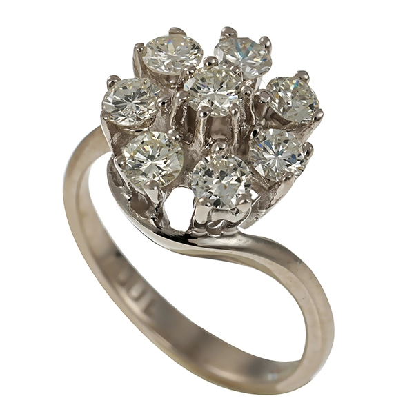 Diamantring, 14K, Weißgold, Brillanten 1,00 ct