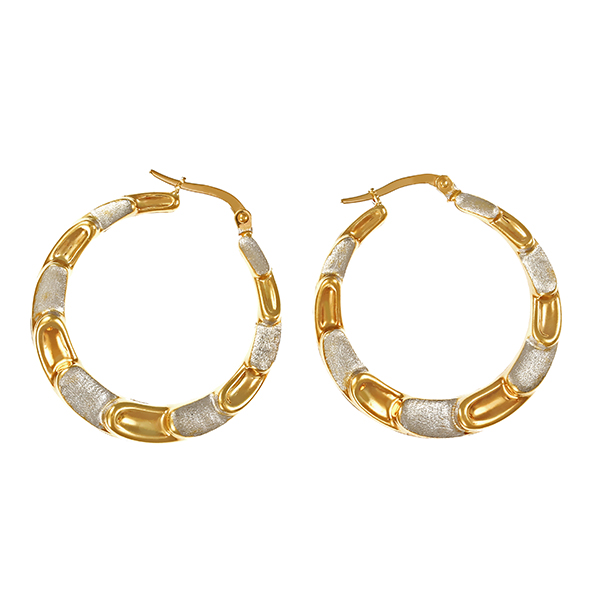 Creolen, 14K, Gelb-/Weißgold