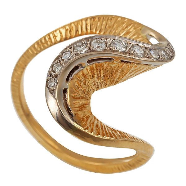 Ring, 18K, Gelb-/Weißgold, Brillanten, Diamanten