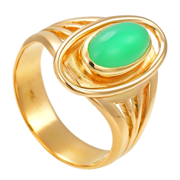Ring, 18K, Chrysopras