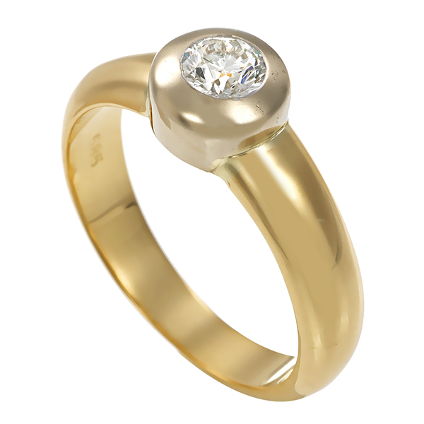 Diamantring, 14K, Gelb-/Weißgold, Brillanten 0,40 ct