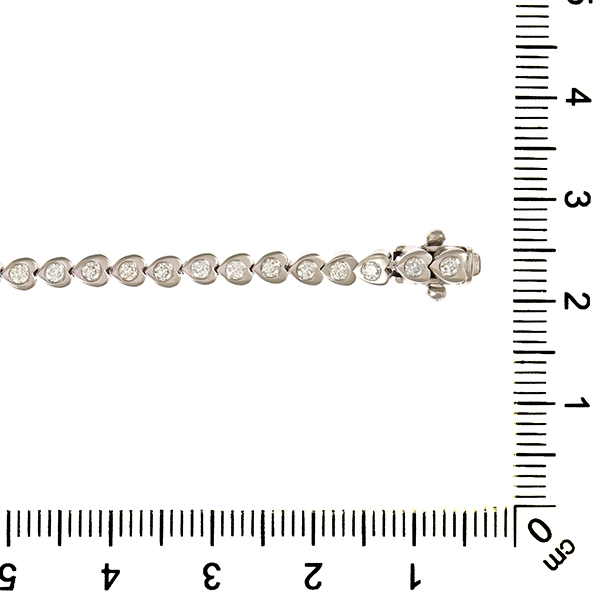 Armband, 18K, Weißgold, RHO , 54 Brillanten zus ca 1,08ct