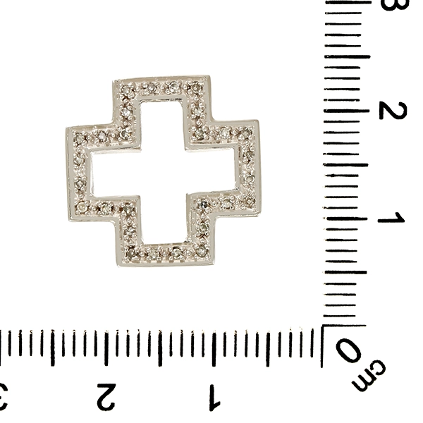 Anhänger, 14K, Weißgold, Diamanten