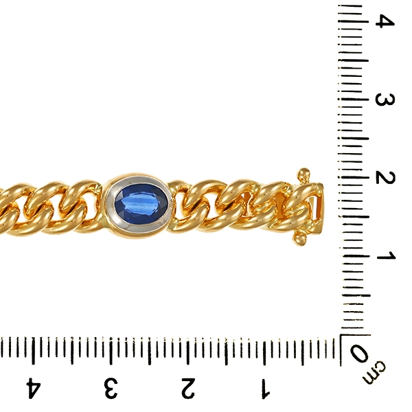 Armband, 18K, Gelb-/Weißgold, Brillant, Saphir