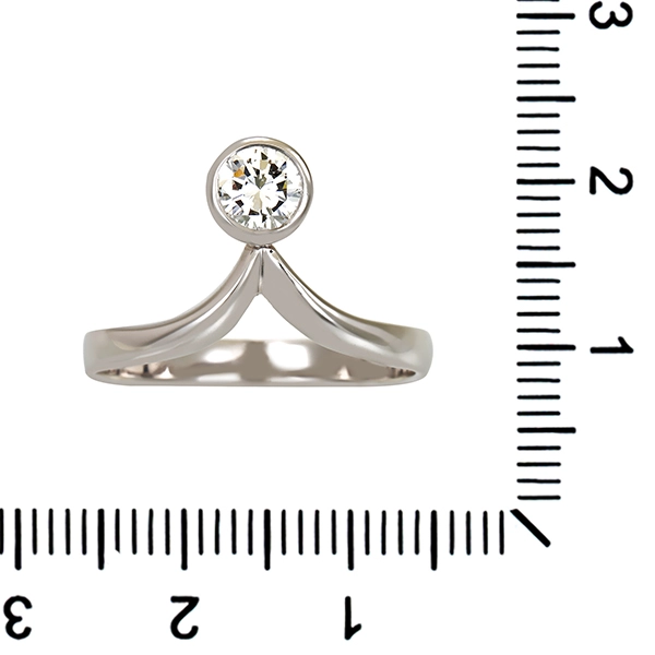 Ring, 14K, Weißgold, Brillant