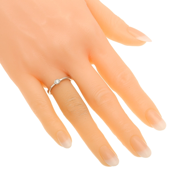 Diamantring, 14K, Weißgold, Brillant 0,10 ct