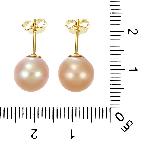 Ohrstecker, 14K, Gelbgold, synth. Perle