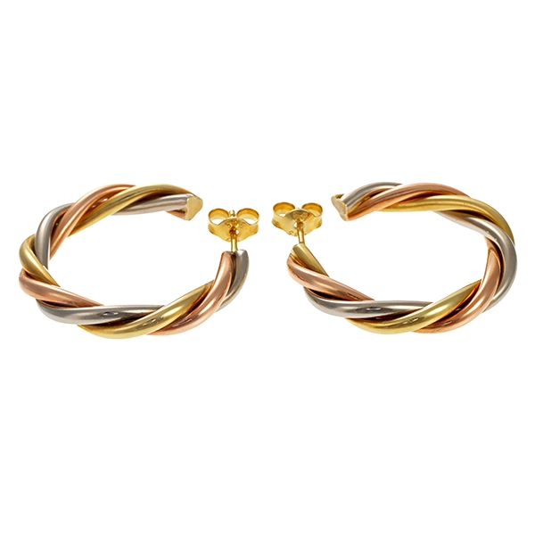 Creolen, 14K, Gelb-/Weiß-/Rotgold