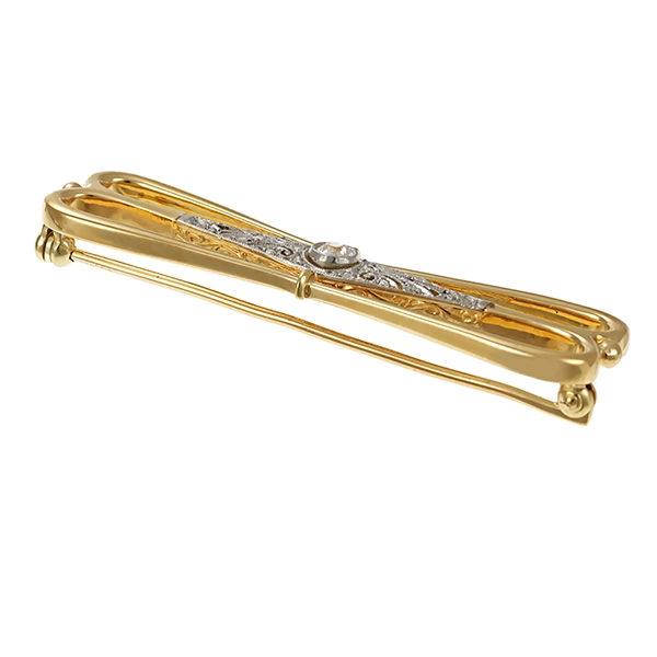 Brosche, 14K, Gelb-/Weißgold, Diamant, Diamantrosen