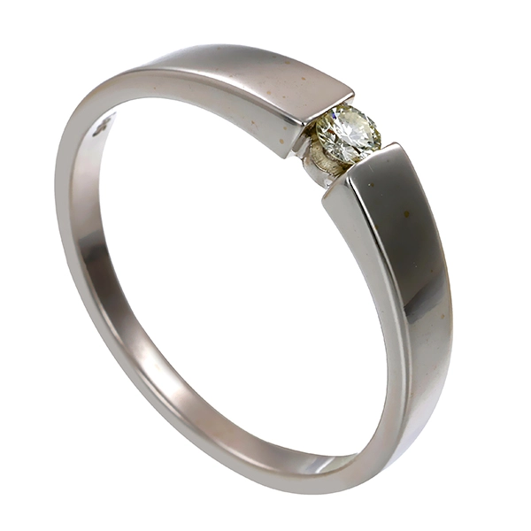 Ring, 14K, Weißgold, Brillant