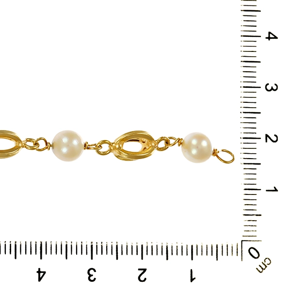 Armband, 14K, Gelbgold, Perlen