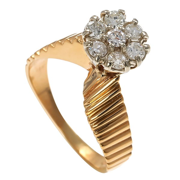 Diamantring, 14K, Gelb-/Weißgold, Brillanten 0,35 ct