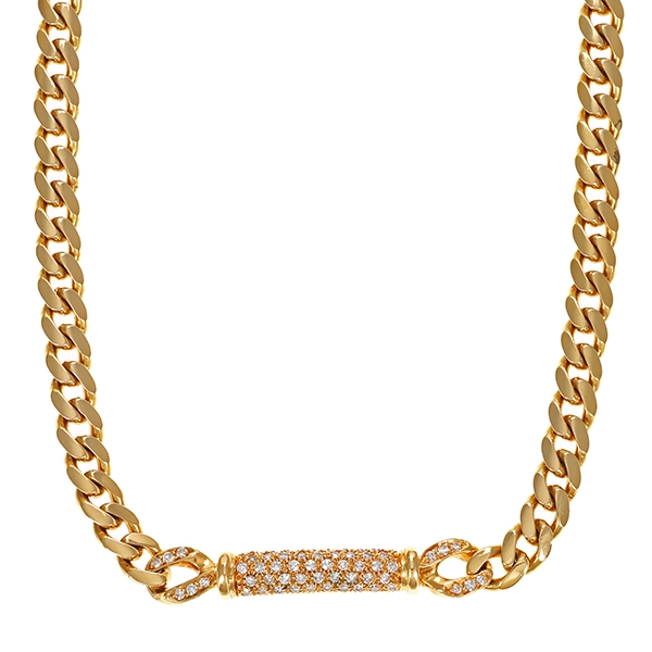 Collier, 18K, Gelbgold, Diamanten