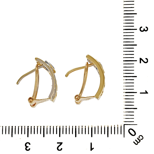 Clip-Stecker, 14K, Gelb-/Weißgold, Saphire, Brillanten